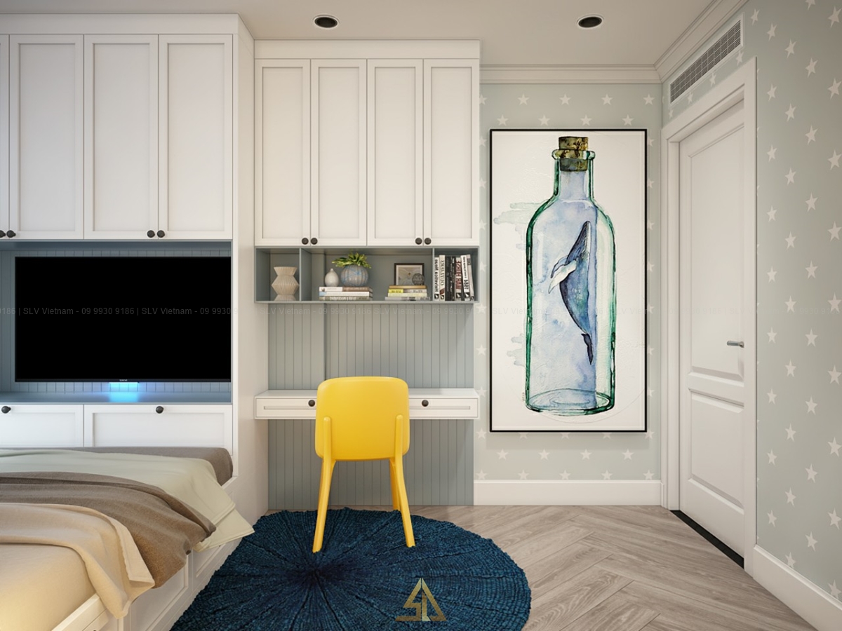 Mẫu 1: Phòng ngủ thiết kế đơn giản ưu tiên công năng (Nguồn ảnh: SLV Vietnam)