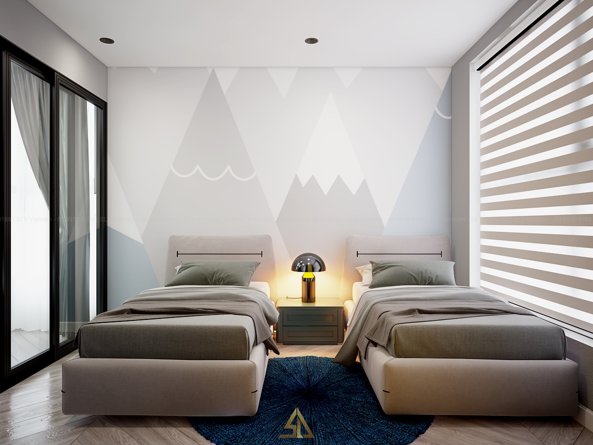 Mẫu 4: Mẫu phòng ngủ đôi cho 2 bé trai (Nguồn ảnh: SLV Vietnam)