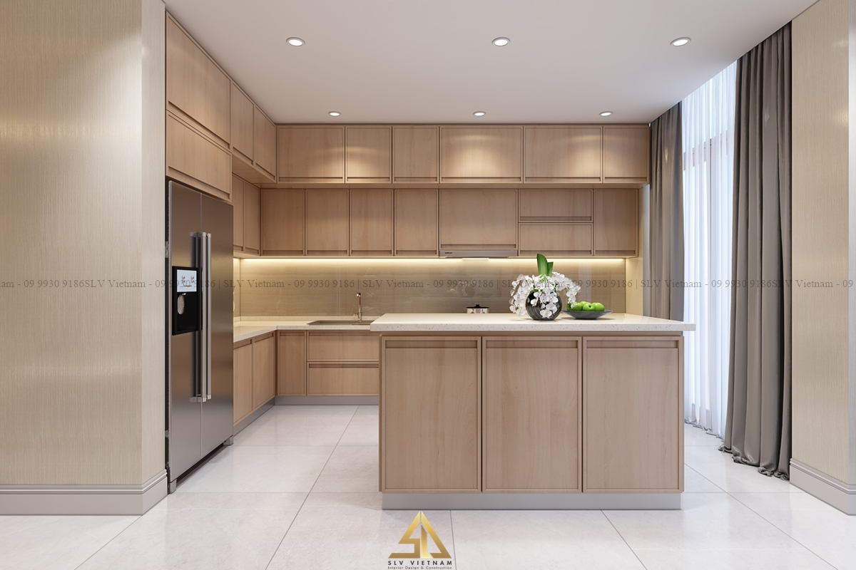 Căn bếp được thiết kế theo phong cách cổ điển kết hợp hiện đại độc đáo (Nguồn ảnh: SLV Vietnam)