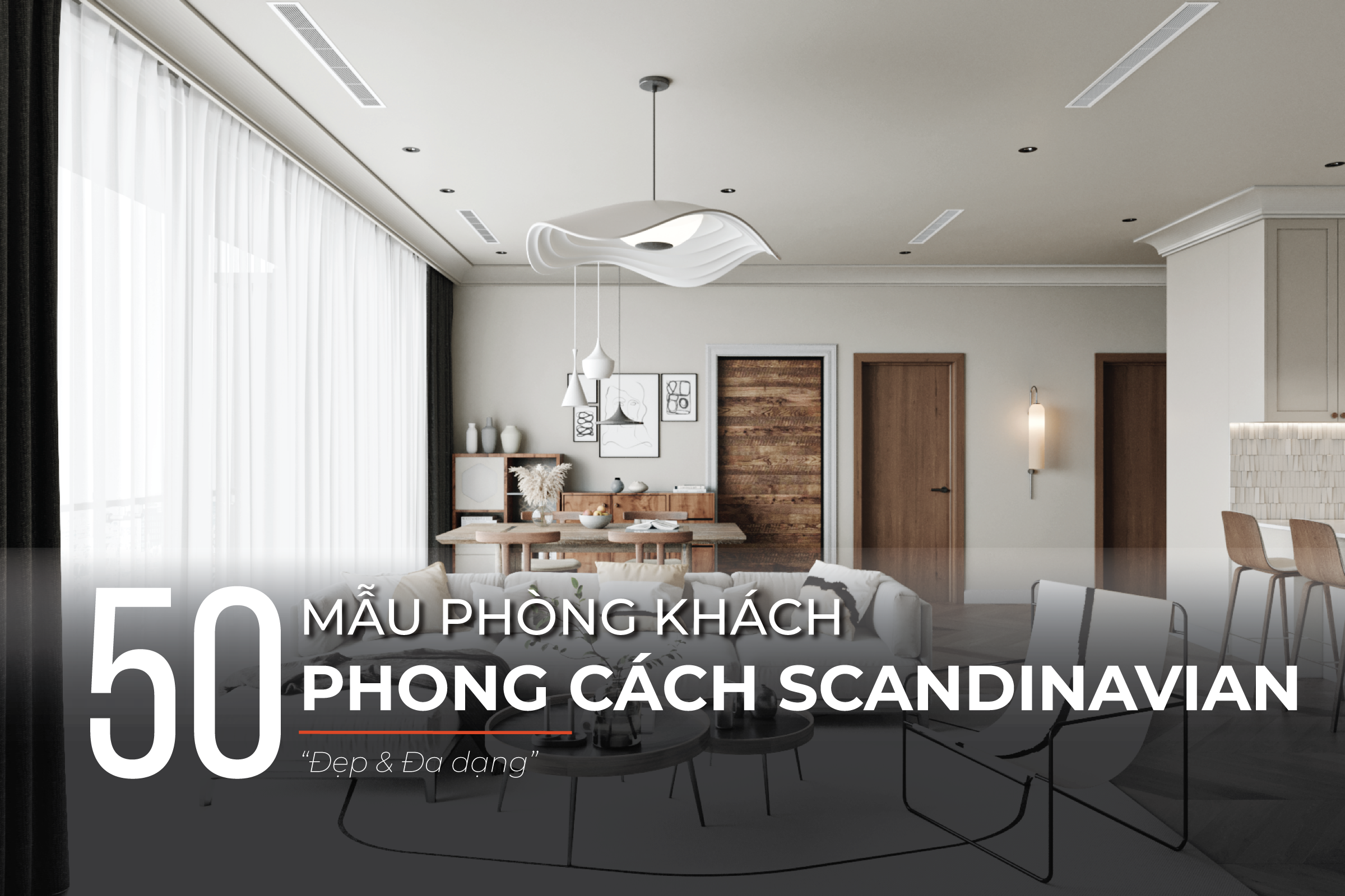 Mẫu phòng khách phong cách Scandinavian