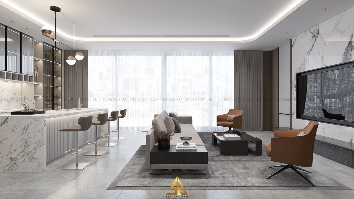 Không gian khách bếp (view 3) Nguồn ảnh: SLV Vietnam