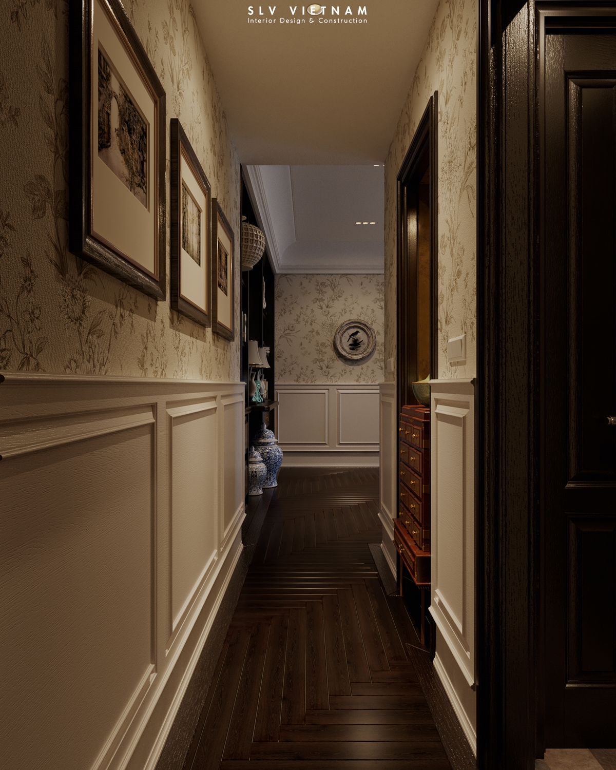 Lối hành lang dự án Chinoiseries Apartment - SLV Vietnam (2)