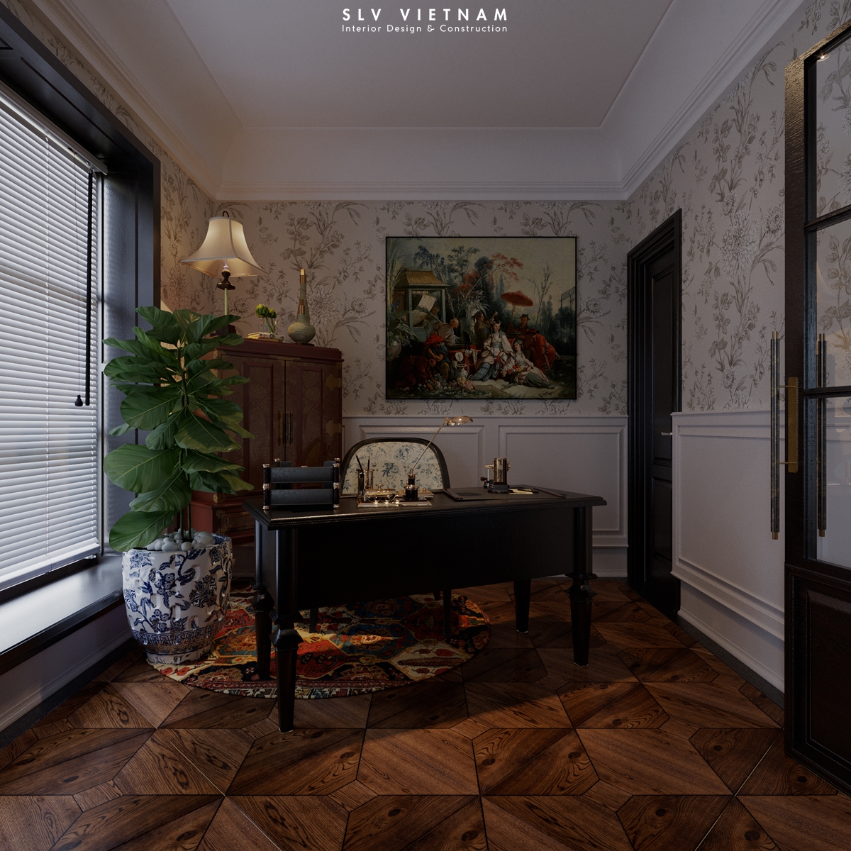 Phòng làm việc dự án Chinoiseries Apartment - SLV Vietnam (1)