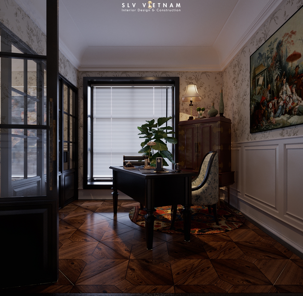 Phòng làm việc dự án Chinoiseries Apartment - SLV Vietnam (2)