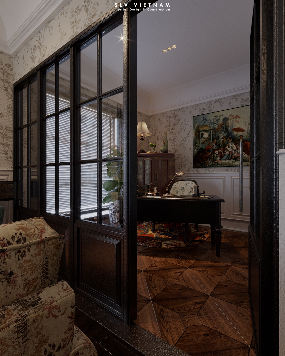 Phòng làm việc dự án Chinoiseries Apartment - SLV Vietnam (3)