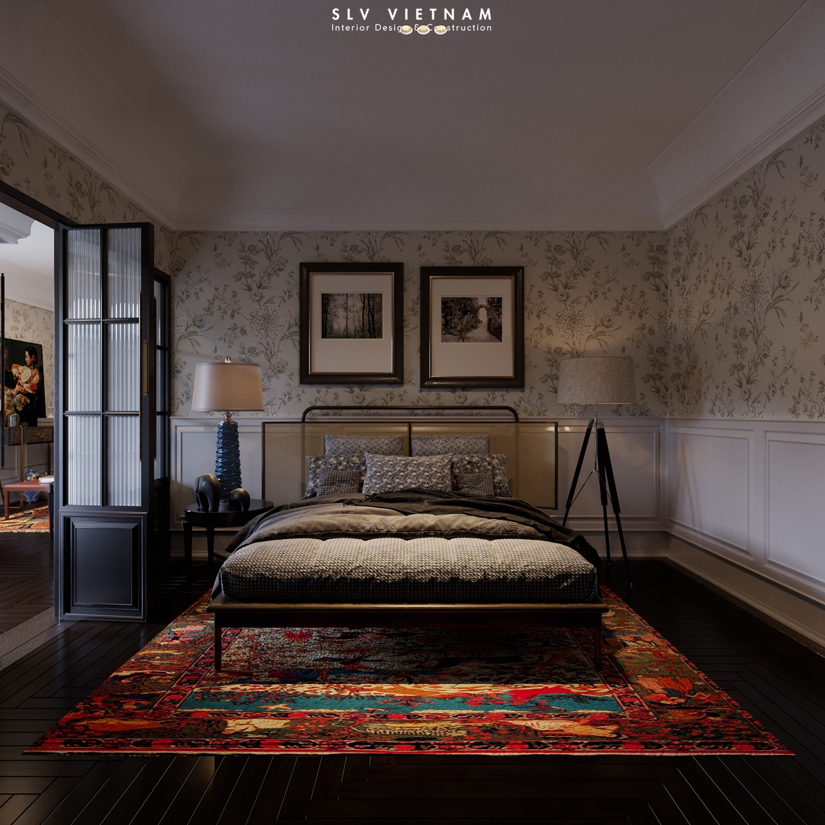 Phòng ngủ dự án Chinoiseries Apartment - SLV Vietnam (3)