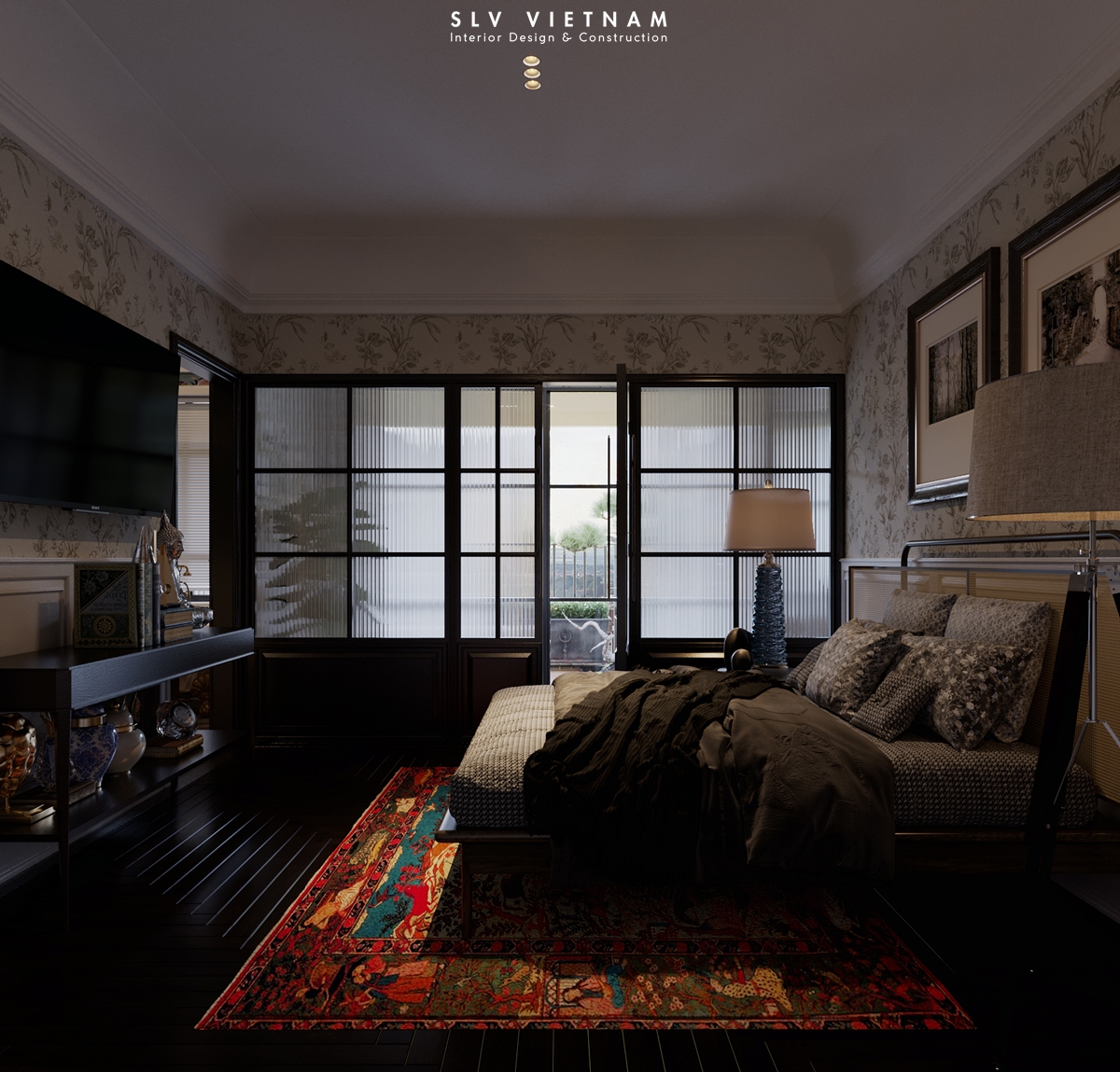 Phòng ngủ dự án Chinoiseries Apartment - SLV Vietnam (4)