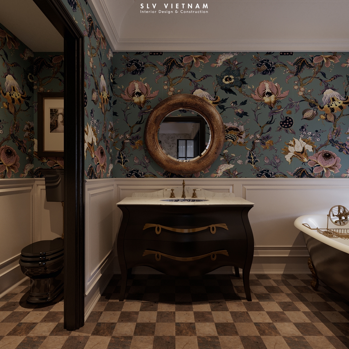 Phòng ngủ dự án Chinoiseries Apartment - SLV Vietnam (5)