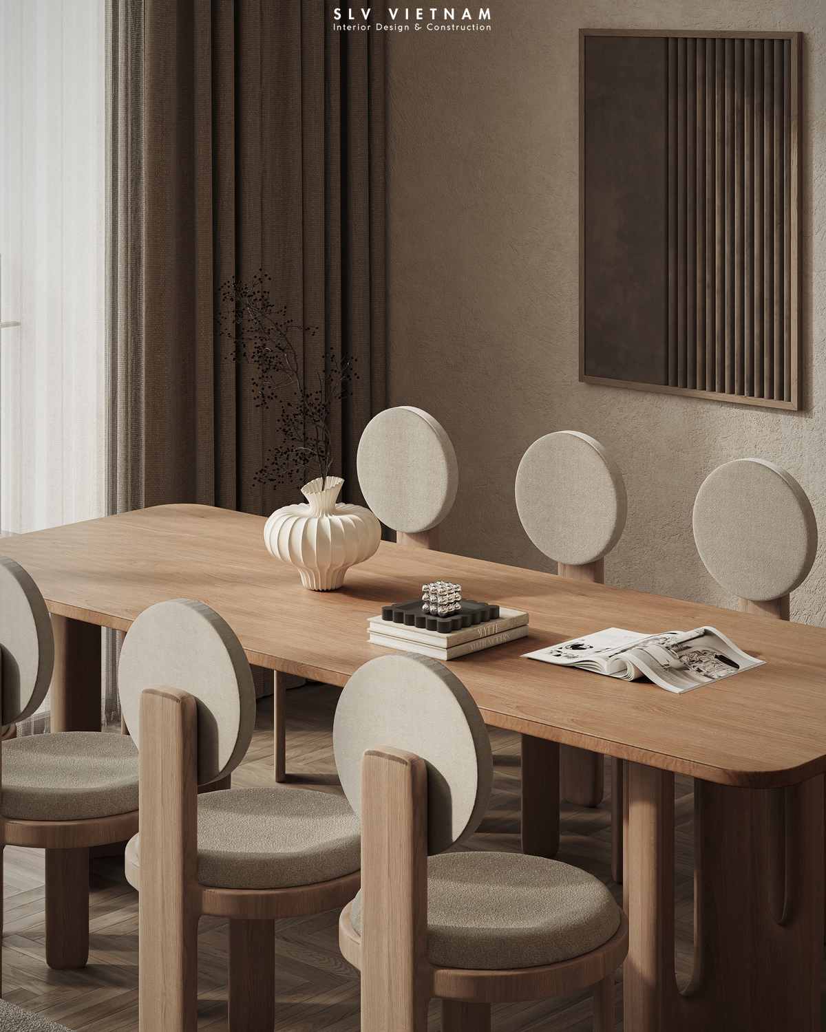 Không gian khách bếp dự án Duplex Wabi Sabi - SLV Vietnam (16)