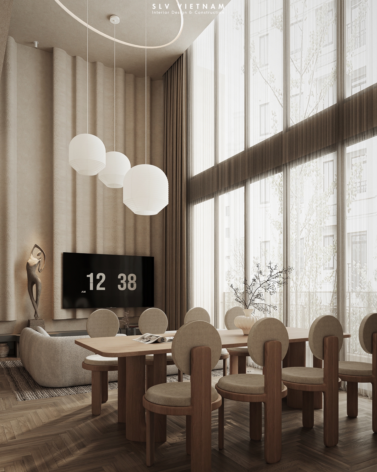 Không gian khách bếp dự án Duplex Wabi Sabi - SLV Vietnam (3)