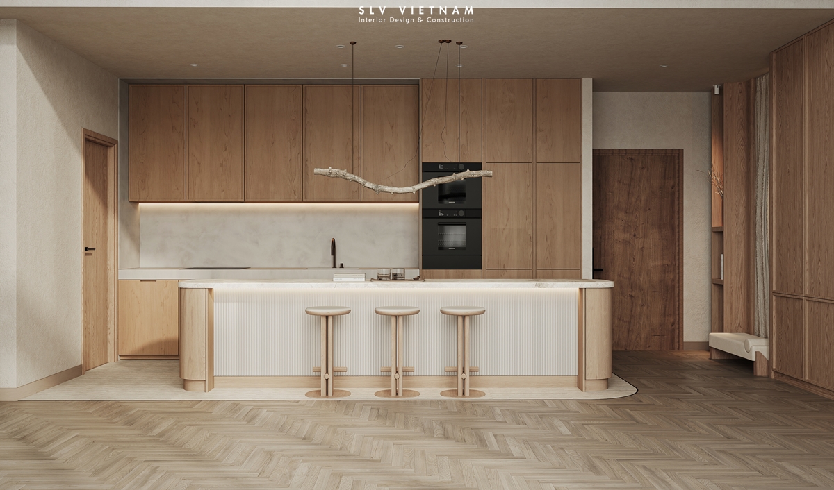Không gian khách bếp dự án Duplex Wabi Sabi - SLV Vietnam (5)