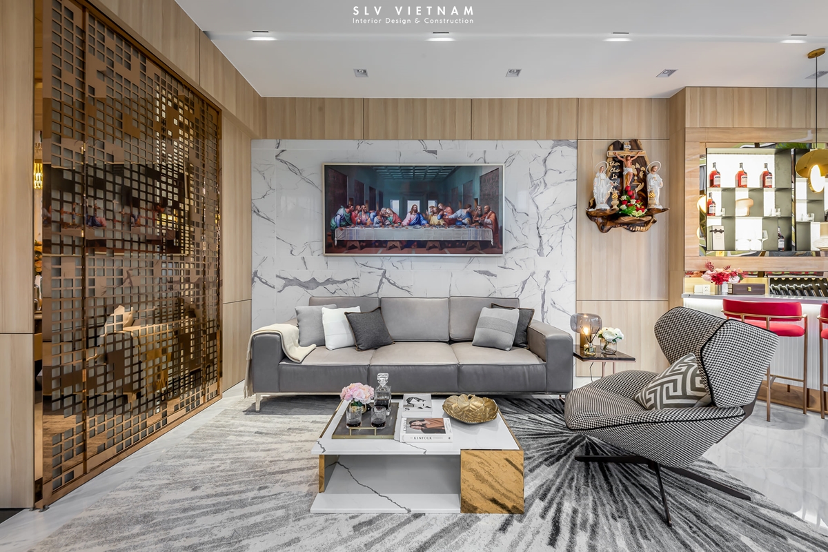 Phòng khách nhà phố Kim Vinh Home - SLV Vietnam (1)