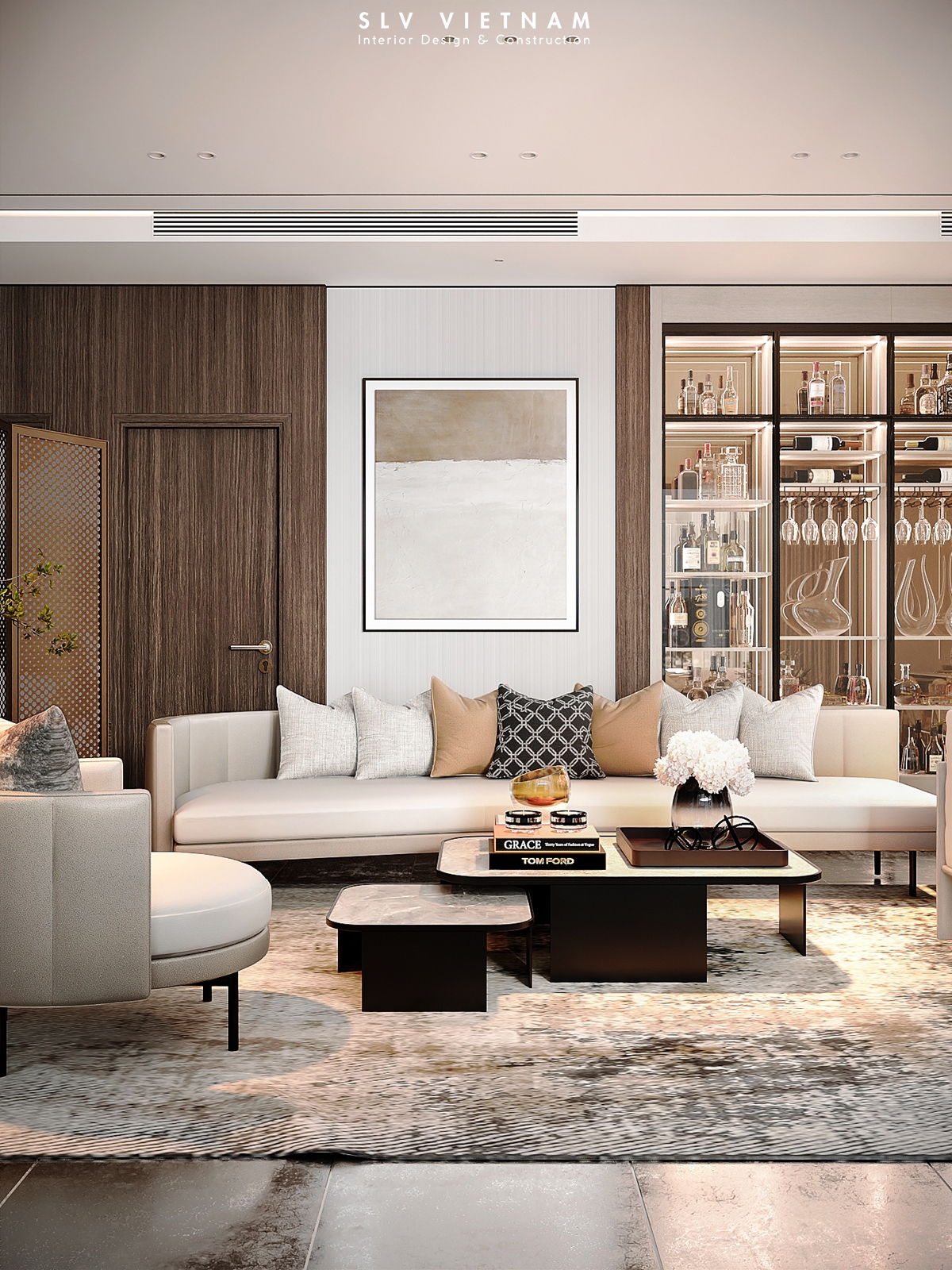 Phòng khách dự án La Cosmo - SLV Vietnam (2)