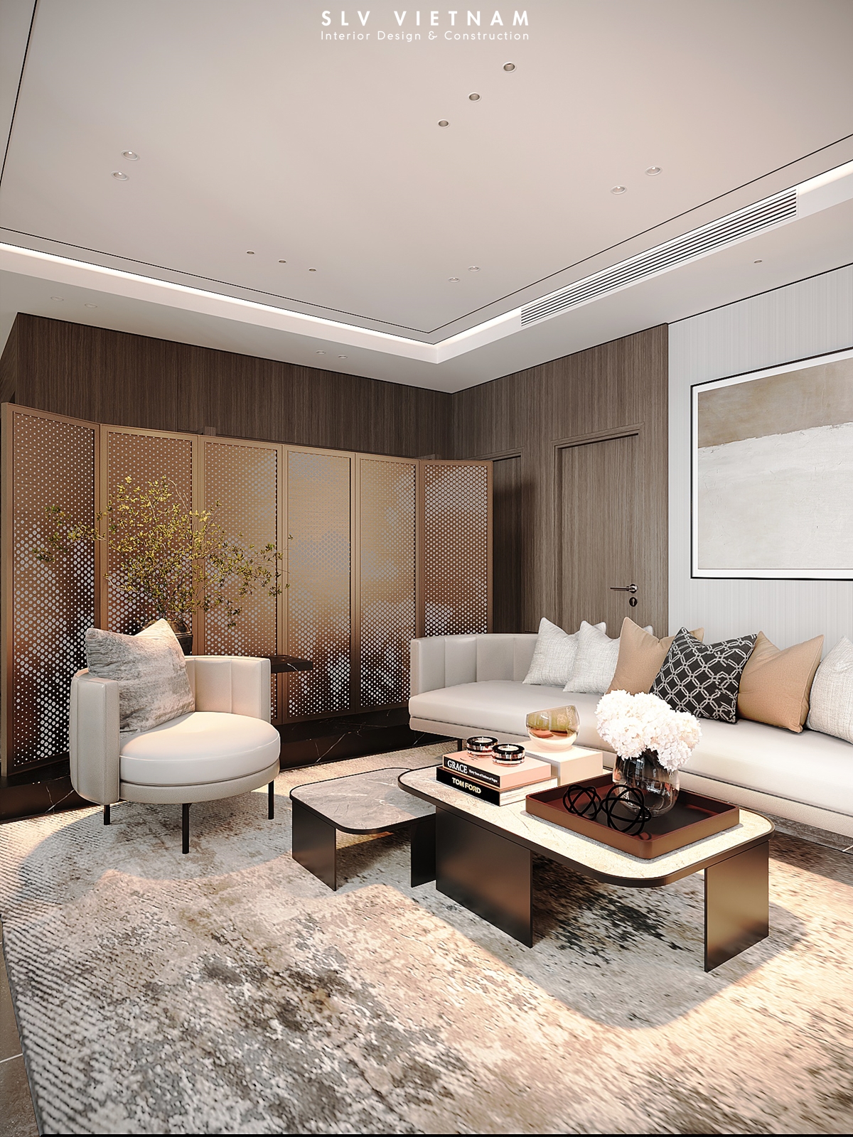Phòng khách dự án La Cosmo - SLV Vietnam (3)