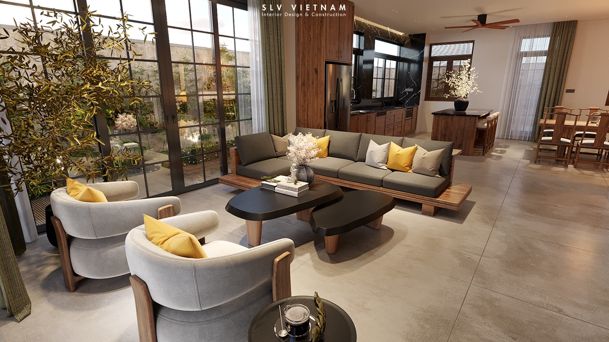 Phòng khách nhà phố Nha Trang House - SLV Vietnam (2)