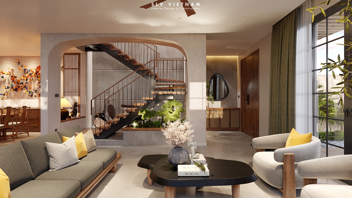 Phòng khách nhà phố Nha Trang House - SLV Vietnam (3)