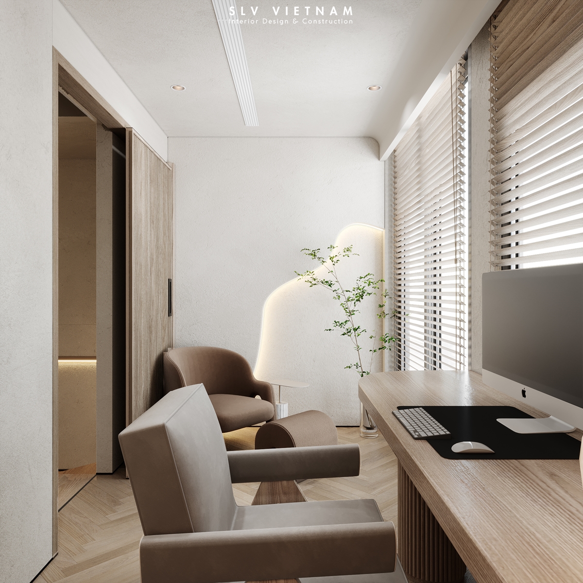 Phòng làm việc nhà phố PN House - SLV Vietnam (2)