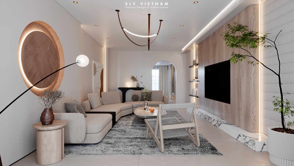 Phòng khách nhà phố PN House - SLV Vietnam (2)