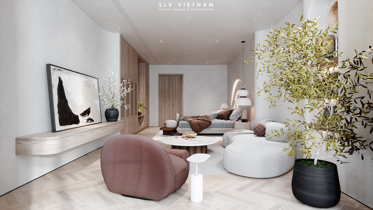 Phòng ngủ master nhà phố PN House - SLV Vietnam (3)