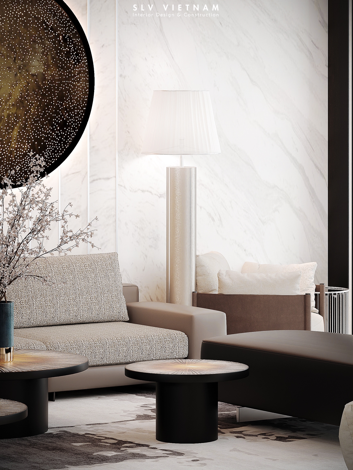 Phòng khách dự án Quang Home - SLV Vietnam (4)