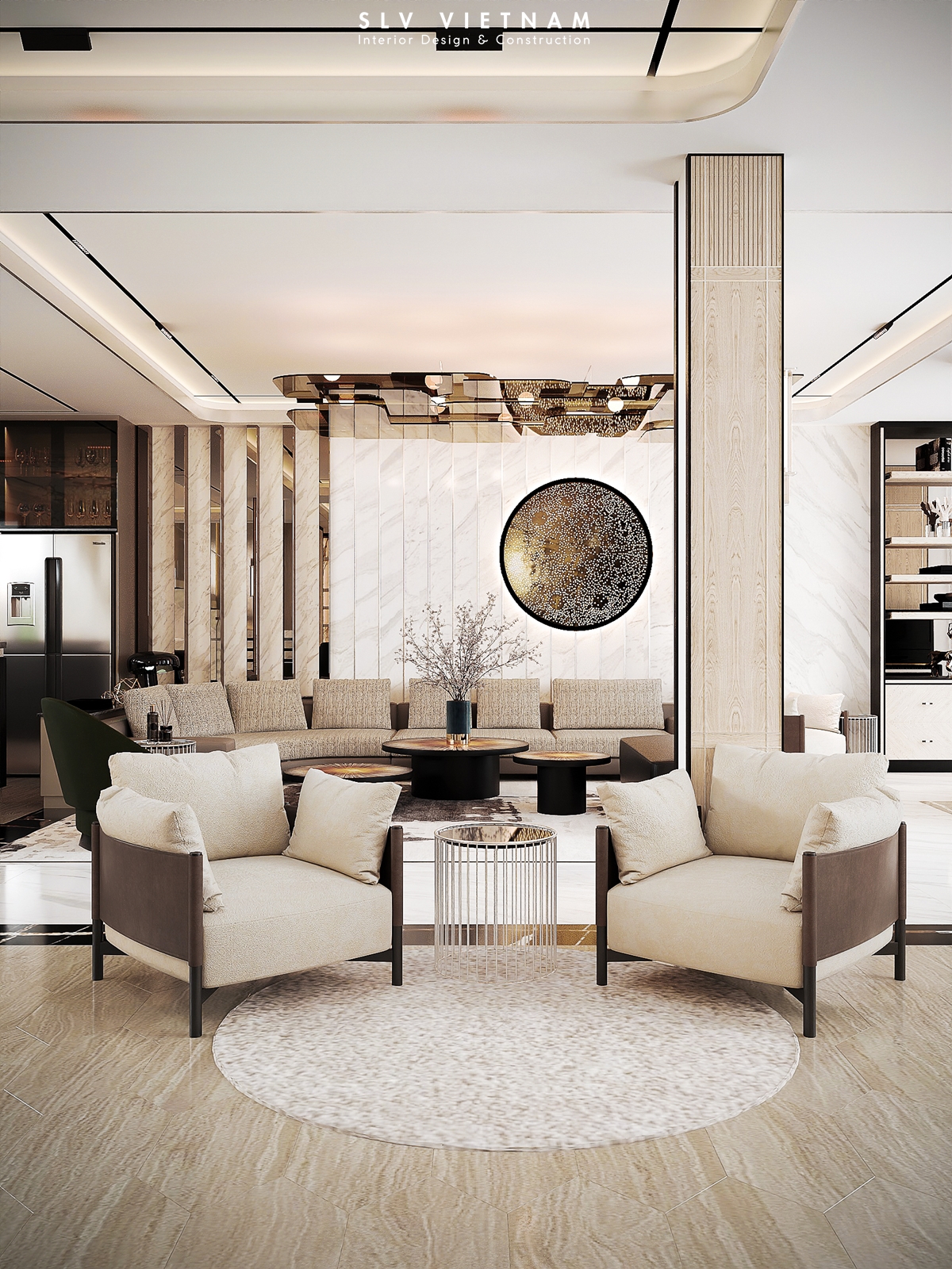 Phòng khách dự án Quang Home - SLV Vietnam (1)