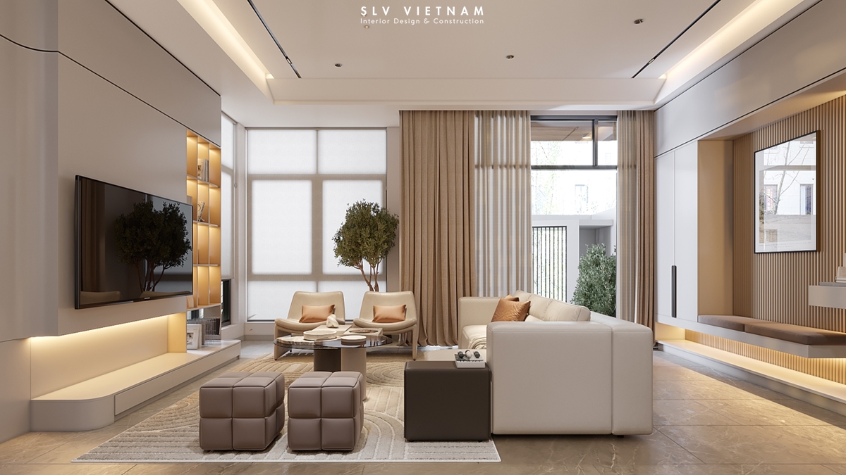 Phòng khách nhà phố Thanh House - SLV Vietnam (2)