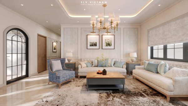 Không gian khách bếp villa the cottage - SLV Vietnam (4)