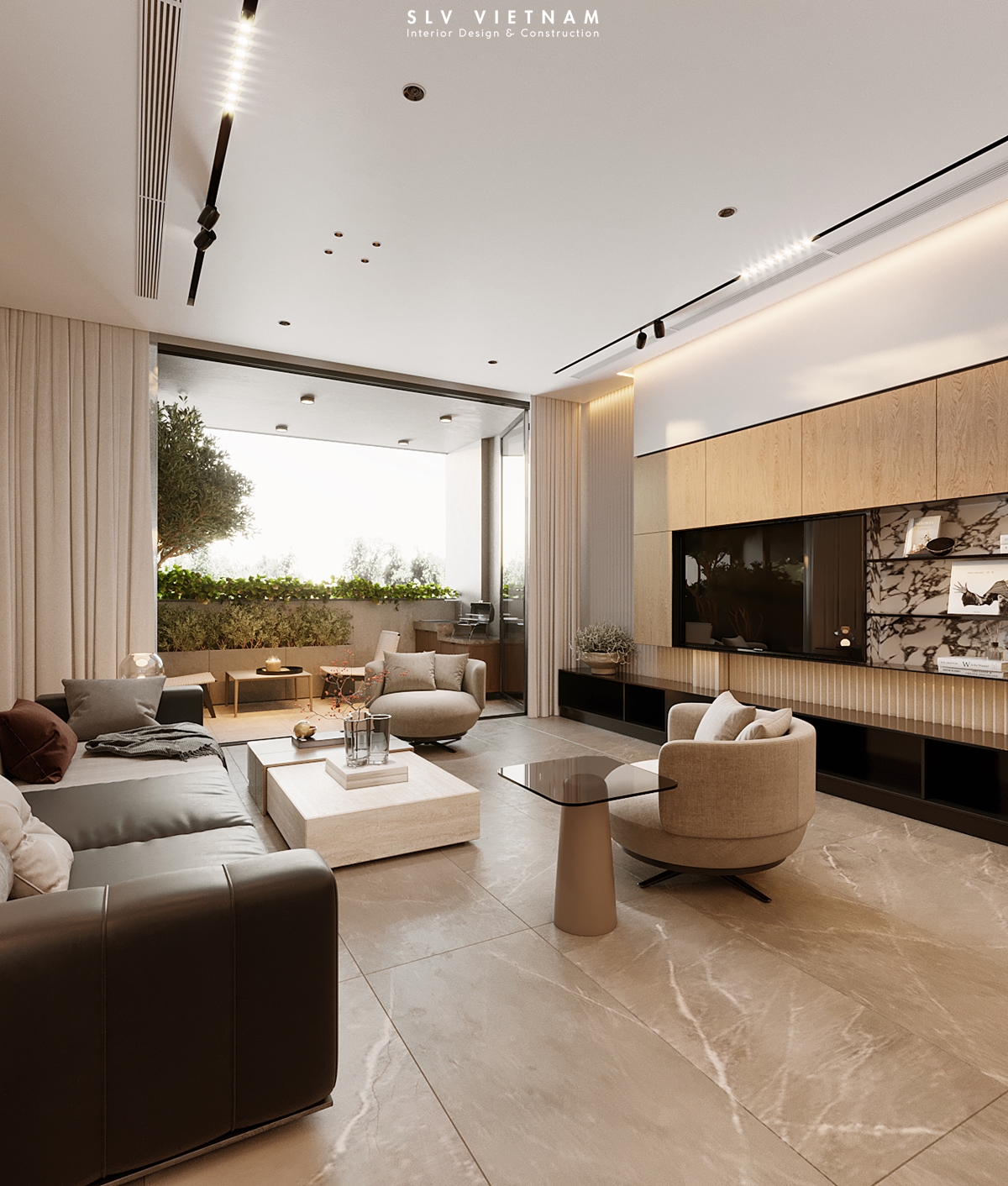 Phòng khách shop house The Oasis - SLV Vietnam (1)