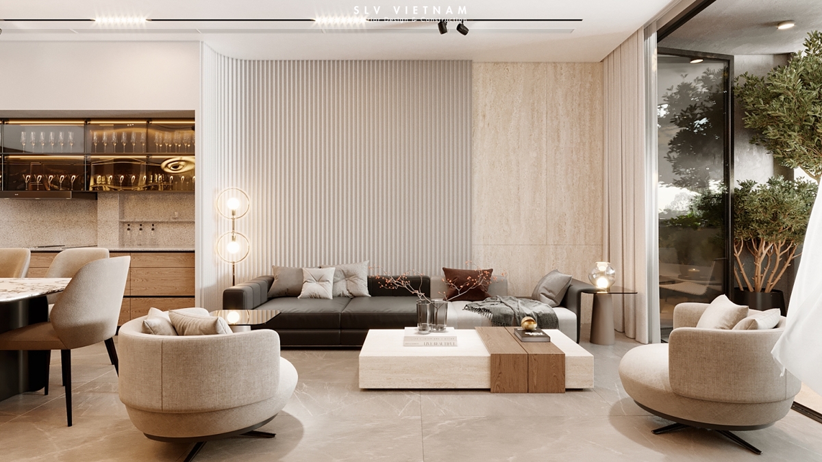 Phòng khách shop house The Oasis - SLV Vietnam (2)