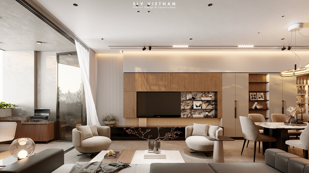 Phòng khách shop house The Oasis - SLV Vietnam (3)