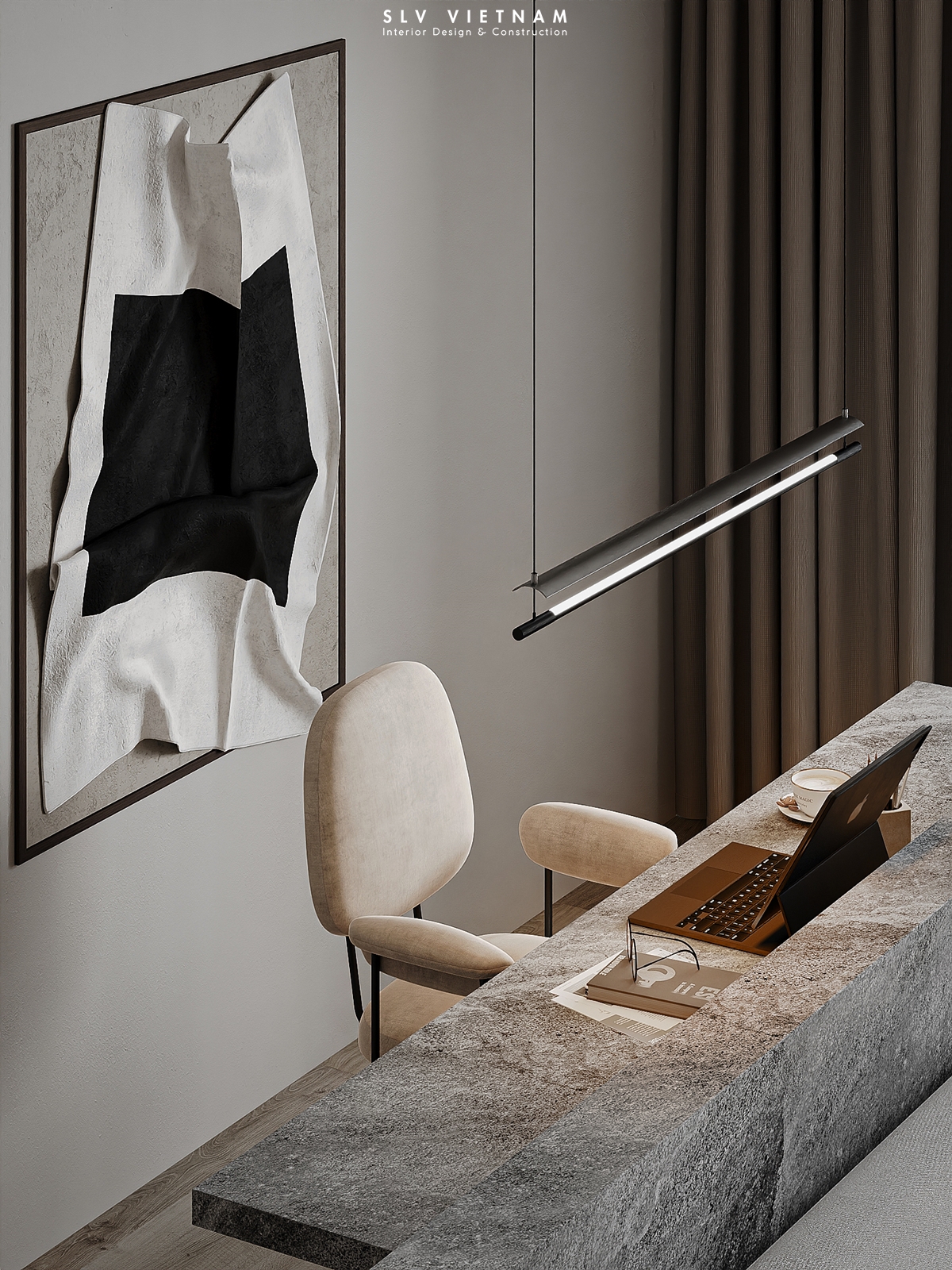 Không gian khách bếp dự án The View Minimalism - SLV Vietnam (8)