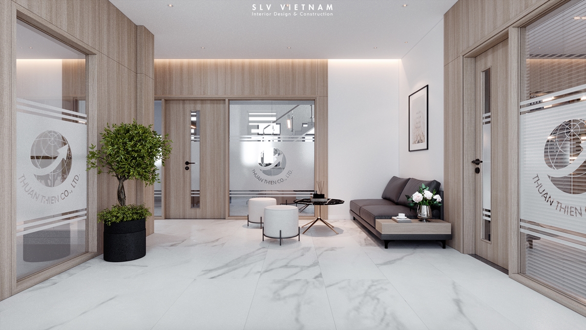 Hành lang tầng 1 dự án Thuan Thien Office - SLV Vietnam (1)