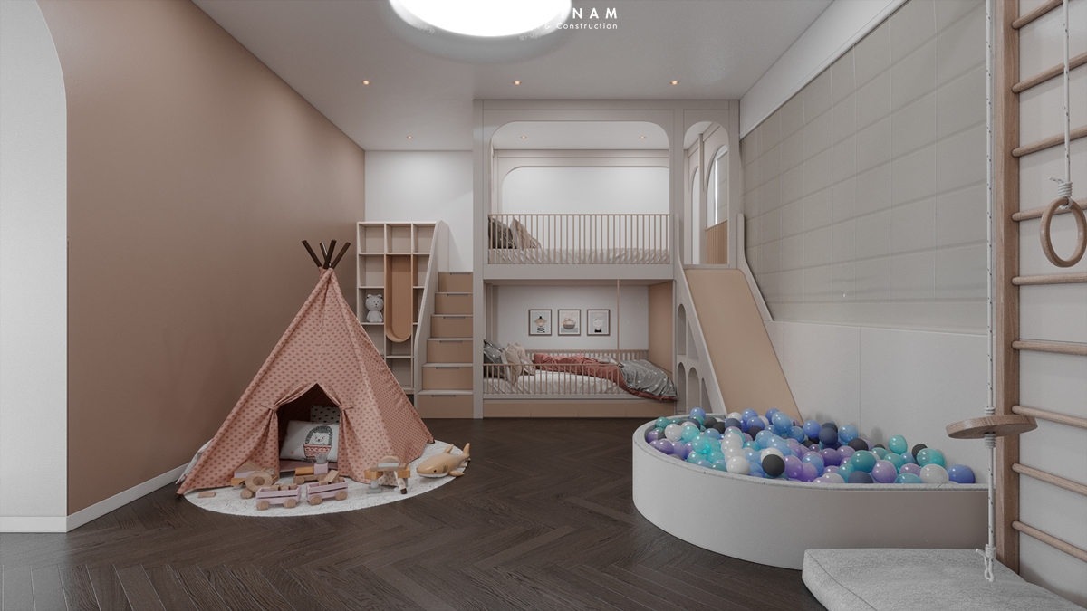 Phòng ngủ trẻ em tầng 2 dự án Thuan Thien Office - SLV Vietnam (1)