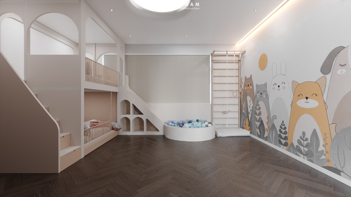 Phòng ngủ trẻ em tầng 2 dự án Thuan Thien Office - SLV Vietnam (2)