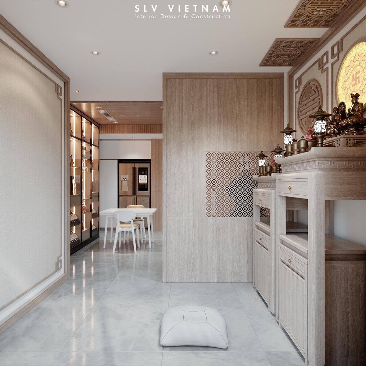 Không gian thờ dự án Trang House - SLV Vietnam (1)