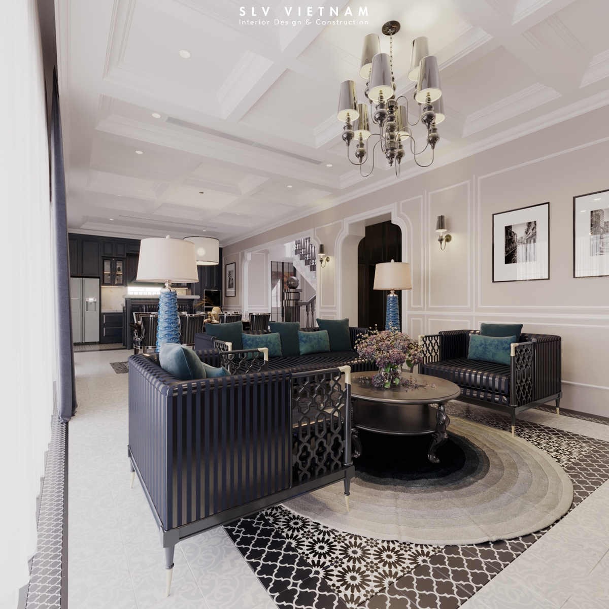 Phòng khách dự án Hien Villa - SLV Vietnam (2)