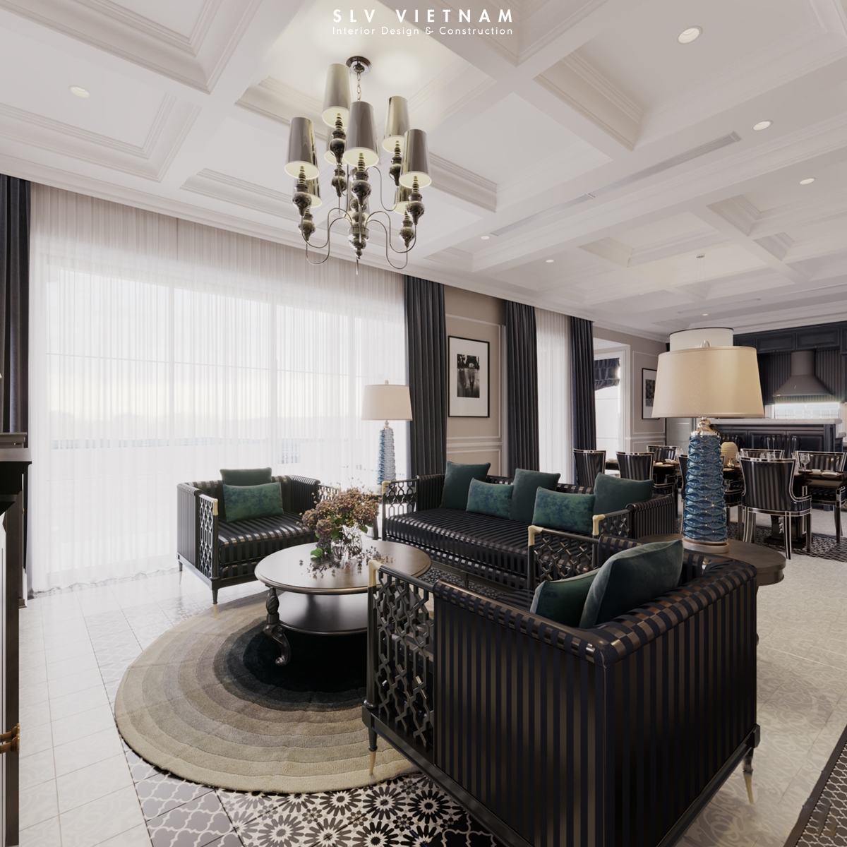 Phòng khách dự án Hien Villa - SLV Vietnam (1)