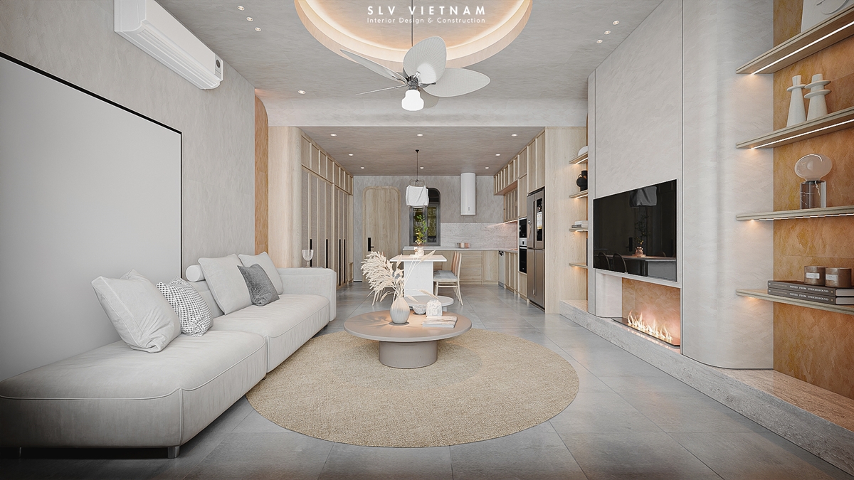 Phòng khách nhà phố Tuan Anh House - SLV Vietnam (1)