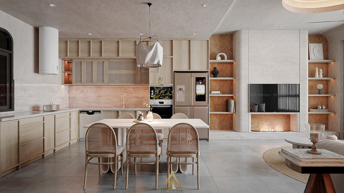 Phòng bếp phong cách Wabi Sabi (Nguồn ảnh: SLV Vietnam)