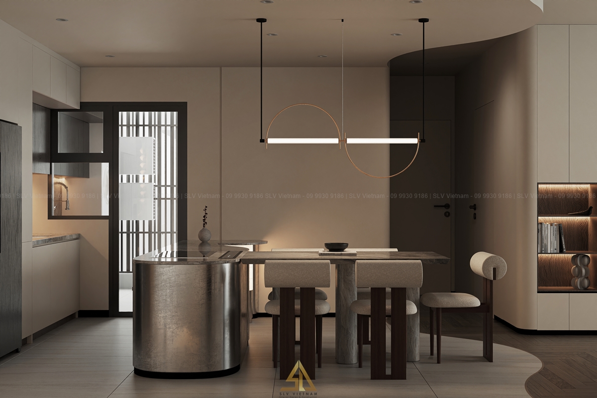 Thiết kế nội thất phòng bếp phong cách tối giản (Nguồn ảnh: SLV Vietnam)