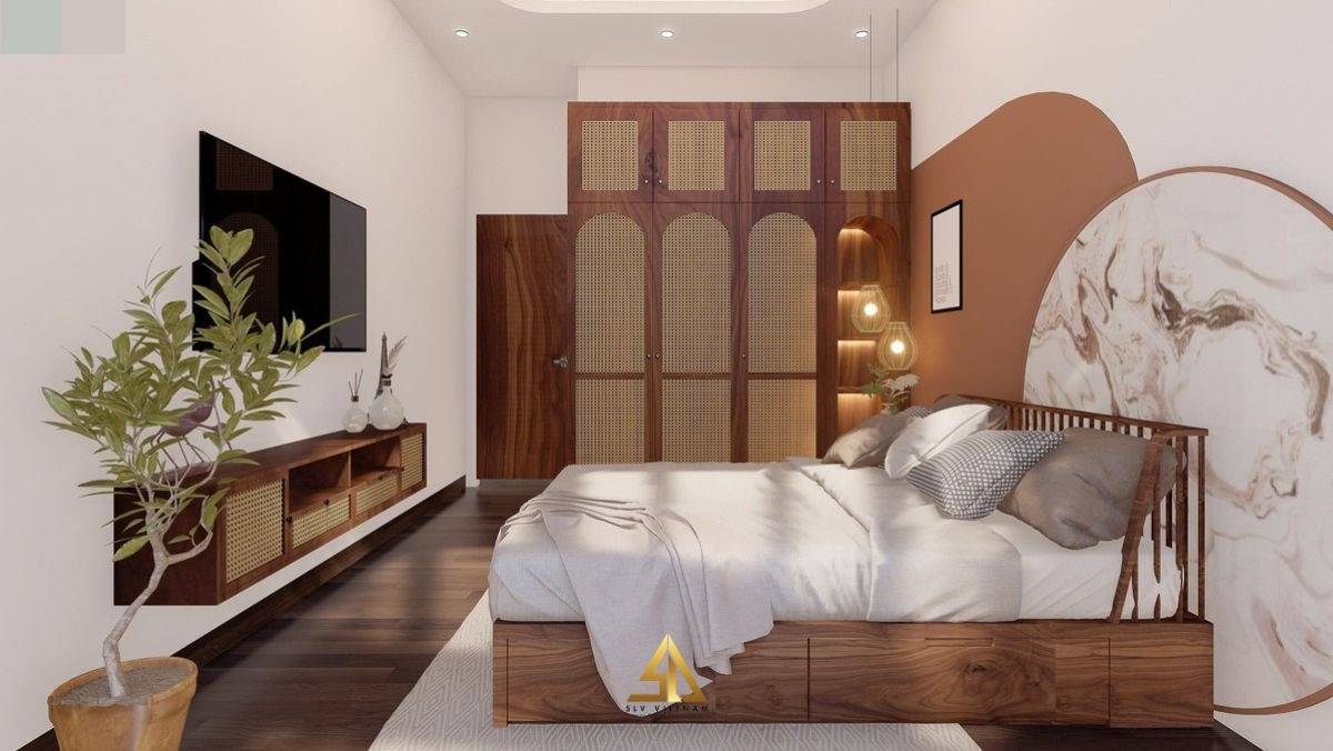 Phòng ngủ không gian mở với nội thất đơn giản